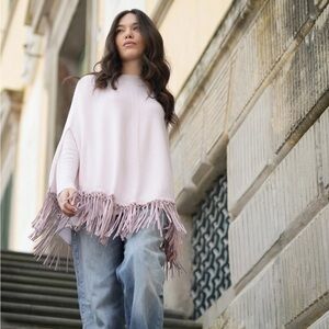 NWT PINOTTI Cashmere Fringed Poncho